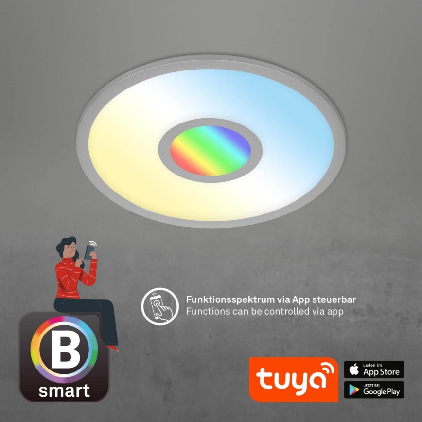 Brilo - Dimmbare LED-RGB-Deckenleuchte CENTRO LED/24W/230V 2700-6500K Wi-Fi Tuya + Fernbedienung