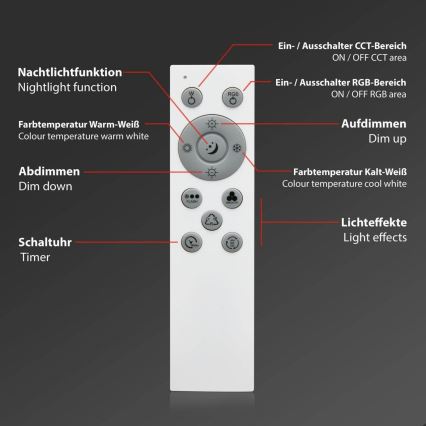 Brilo - Dimmbare LED-RGB-Deckenleuchte CENTRO LED/24W/230V 2700-6500K Wi-Fi Tuya + Fernbedienung