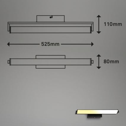 Brilo - Dimmbare LED-Wandleuchte LED/18W/230V 2700-4000K schwarz