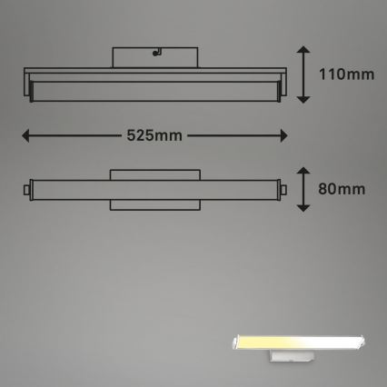 Brilo - Dimmbare LED-Wandleuchte LED/18W/230V 2700-4000K silbern