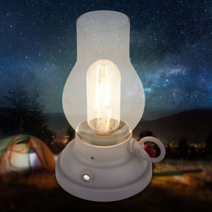 Brilo - KANEA LED dimmbare, wiederaufladbare Tischleuchte für den Außenbereich LED/1,5W/5V IP44 1200 mAh anthrazit