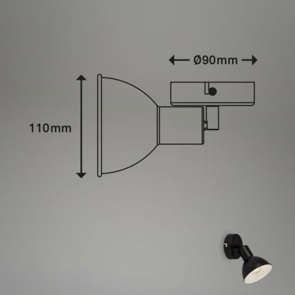 Brilo - Faretto da parete RETRO 1xE14/25W/230V nero