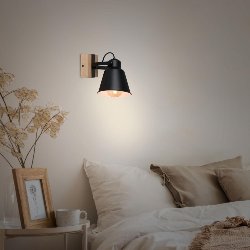 Brilo - Faretto da parete TALLE  1xE27/40W/230V albero di caucciù