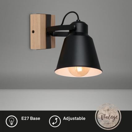 Brilo - Faretto da parete TALLE  1xE27/40W/230V albero di caucciù