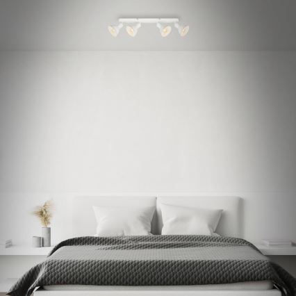 Brilo - Faretto RETRO 4xE14/25W/230V bianco