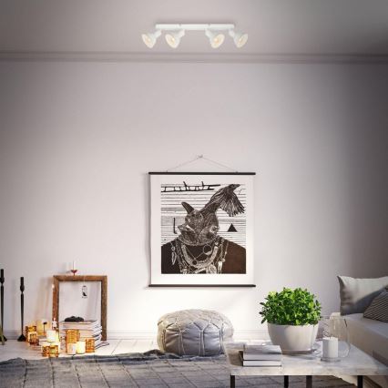 Brilo - Faretto RETRO 4xE14/25W/230V bianco