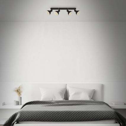 Brilo - Faretto RETRO 4xE14/25W/230V nero