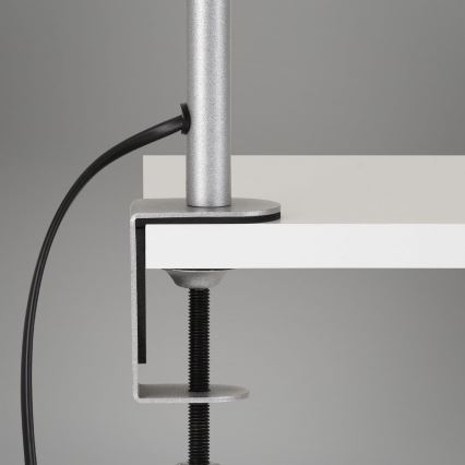 Brilo - Flexibel Tischleuchte mit Klemme 1xE27/10W/230V silbern