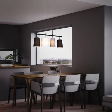 Brilo - Hängeleuchte an Kabel 4xE27/40W/230V schwarz/grau/weiß