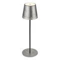 Brilo - KIKI LED-Außen-Tischlampe, dimmbar, wiederaufladbar mit Touch-Bedienung, LED/2,6W/5V, IP44, 2600 mAh, silber