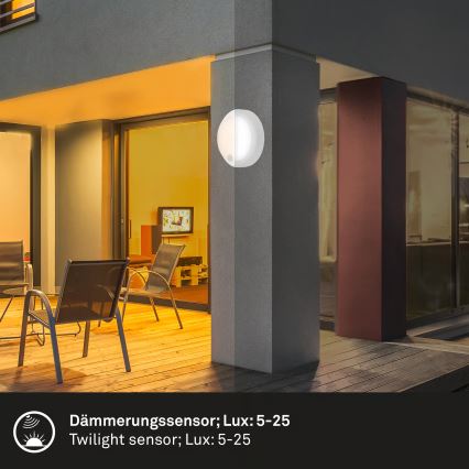 Brilo - Lampada da parete ricaricabile LED per esterni con sensore LED/4W/5V 4400 mAh IP44 bianco