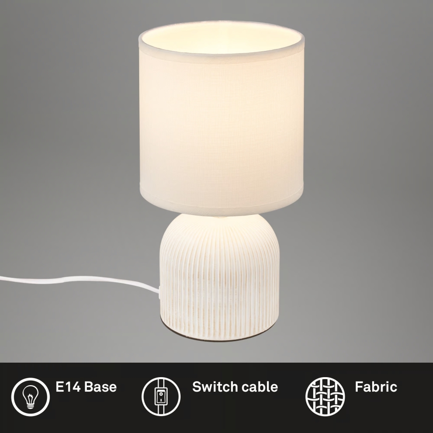 Brilo - Lampada da tavolo INO 1xE14/10W/230V bianca