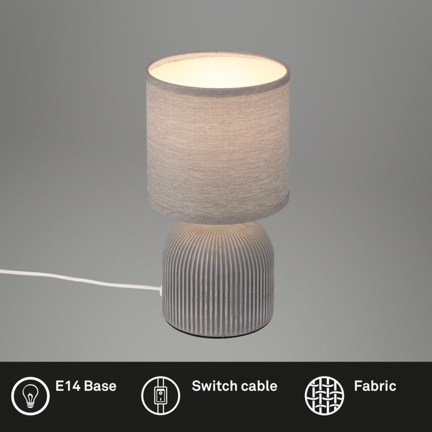 Brilo - Lampada da tavolo INO 1xE14/10W/230V grigia
