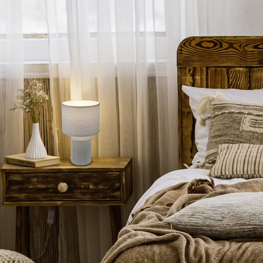 Brilo - Lampada da tavolo INO 1xE14/10W/230V grigia