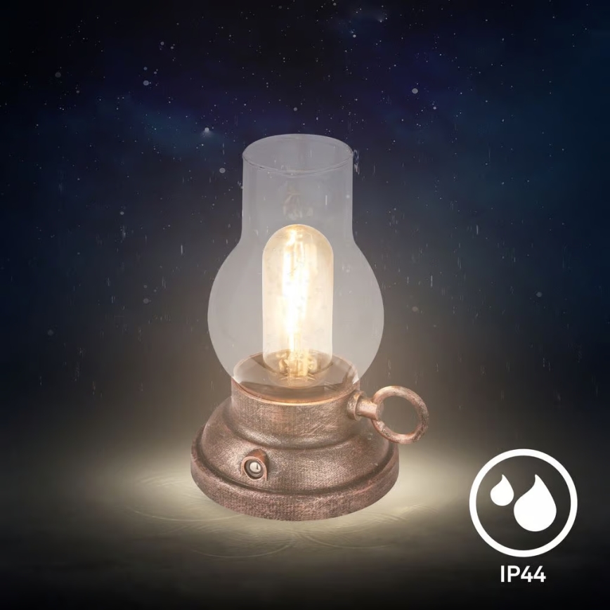 Brilo - Lampada da tavolo LED ricaricabile dimmerabile per esterni KANEA LED/1,5W/5V IP44 1200 mAh bronzo