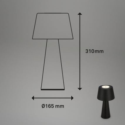 Brilo - Lampada da tavolo per esterni LED Dimmerabile ricaricabile LED/3,5W/5V IP44 nero