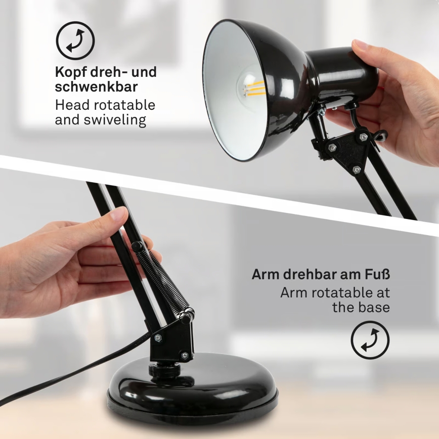 Brilo - Lampada da tavolo PIXA 1xE14/25W/230V nera