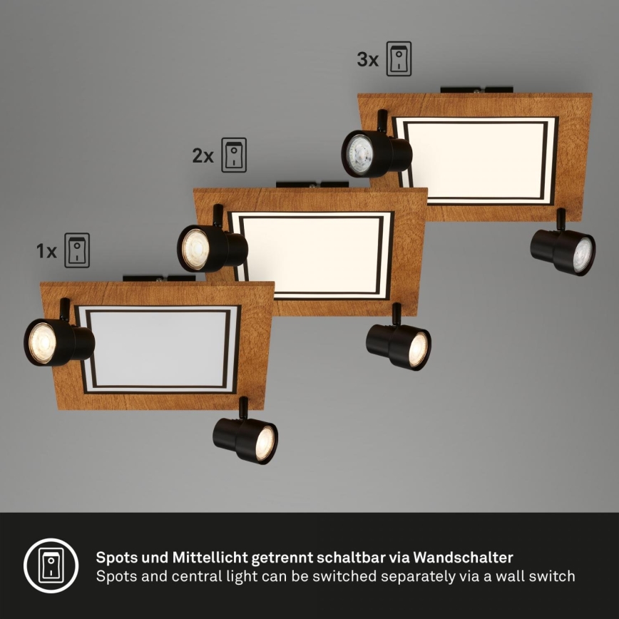 Brilo - Lampada da soffitto LED/12W/230V + 2xGU10/9W 3000K