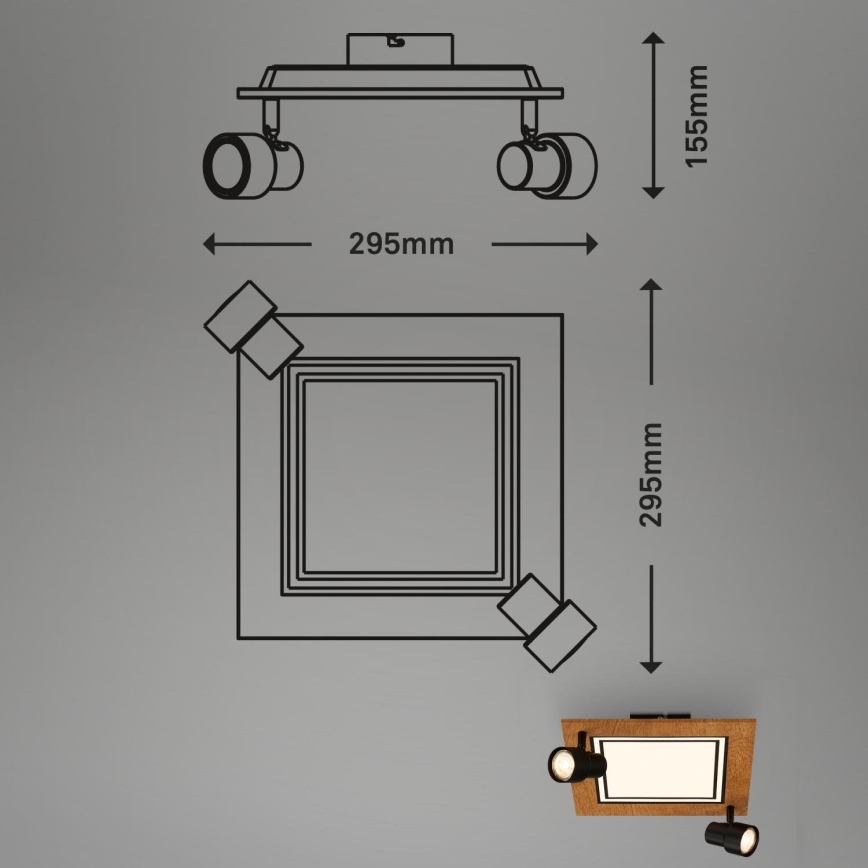 Brilo - Lampada da soffitto LED/12W/230V + 2xGU10/9W 3000K
