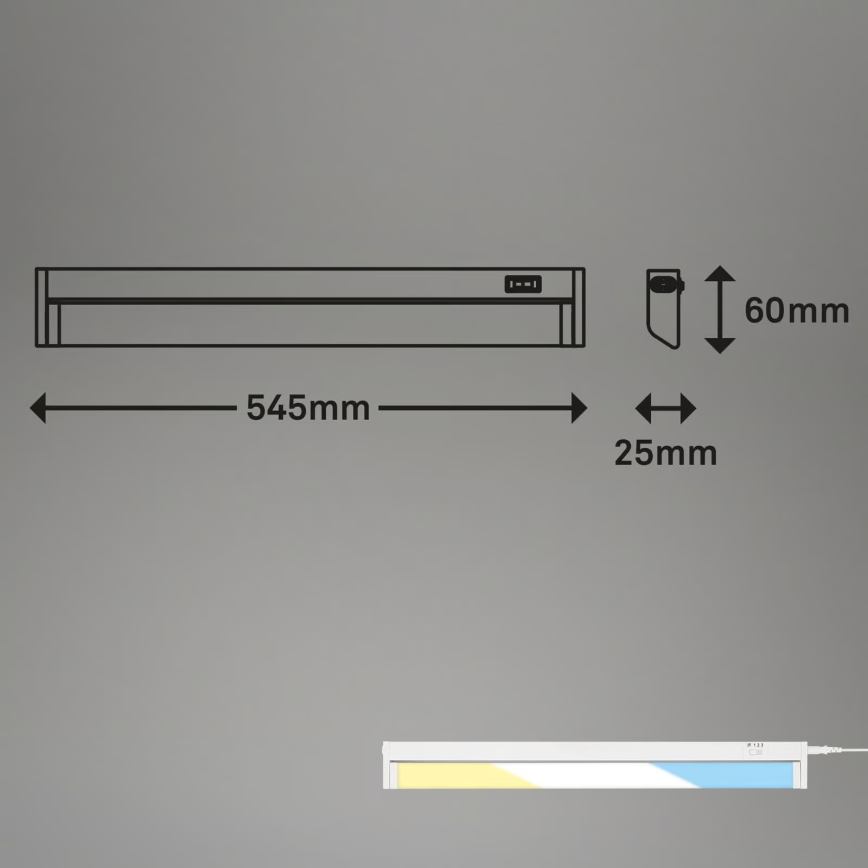 Brilo - Lampada sottopensile LED/6W/230V 2700/4000/6500K 54,5 cm bianco