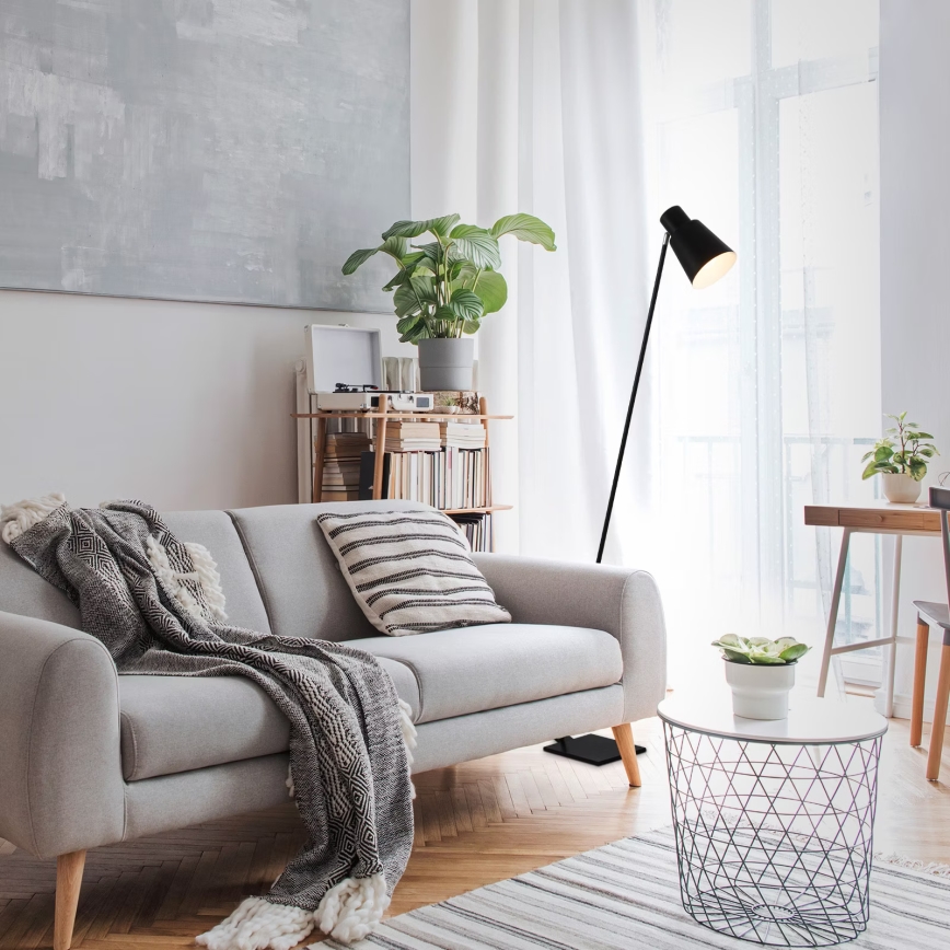 Brilo - Lampadaire 1xE27/10W/230V noir