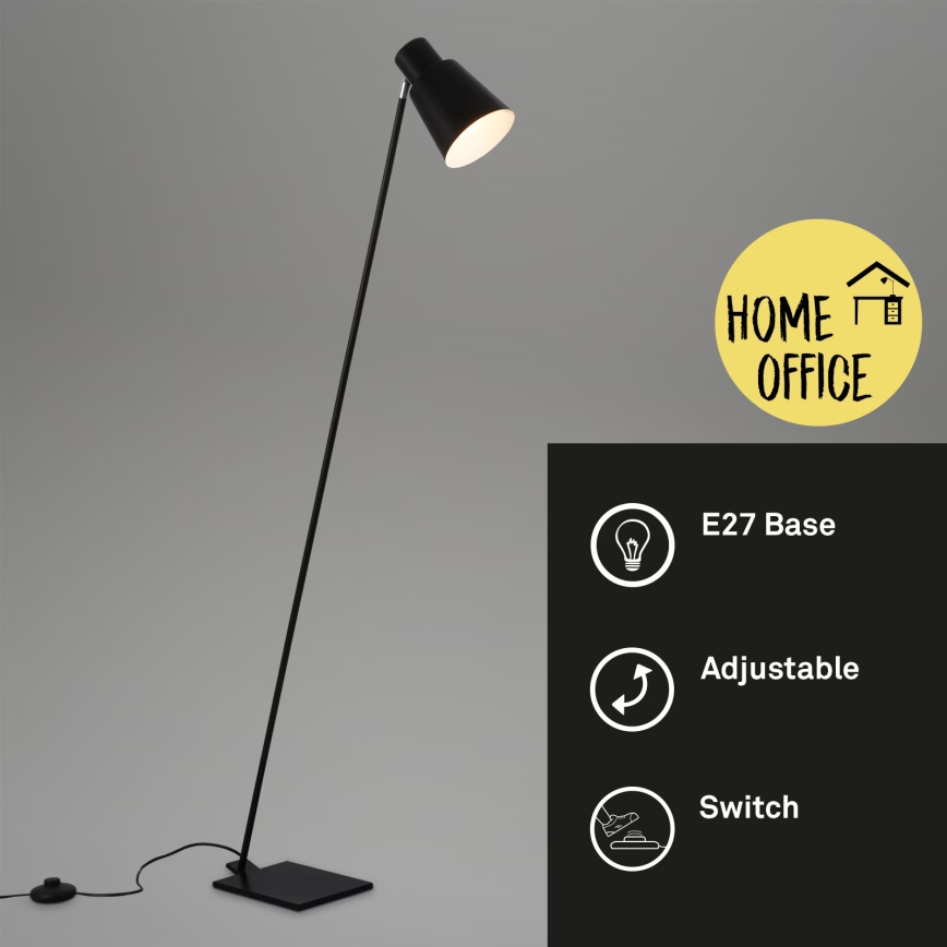 Brilo - Lampadaire 1xE27/10W/230V noir
