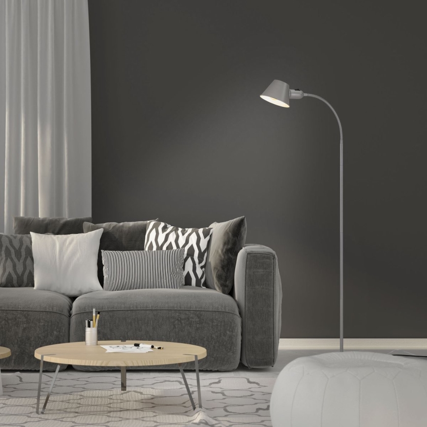 Brilo - Lampadaire flexible 1xE27/10W/230V argenté