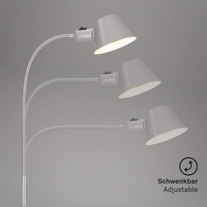Brilo - Lampadaire flexible 1xE27/10W/230V argenté