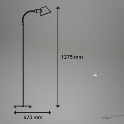 Brilo - Lampadaire flexible 1xE27/10W/230V argenté