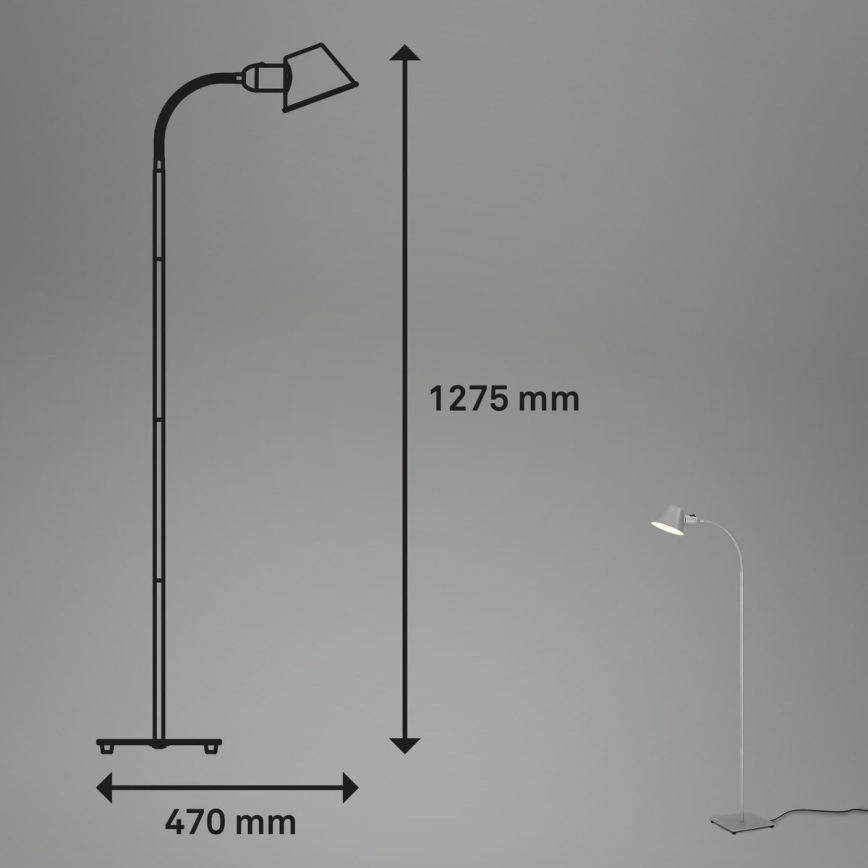 Brilo - Lampadaire flexible 1xE27/10W/230V argenté