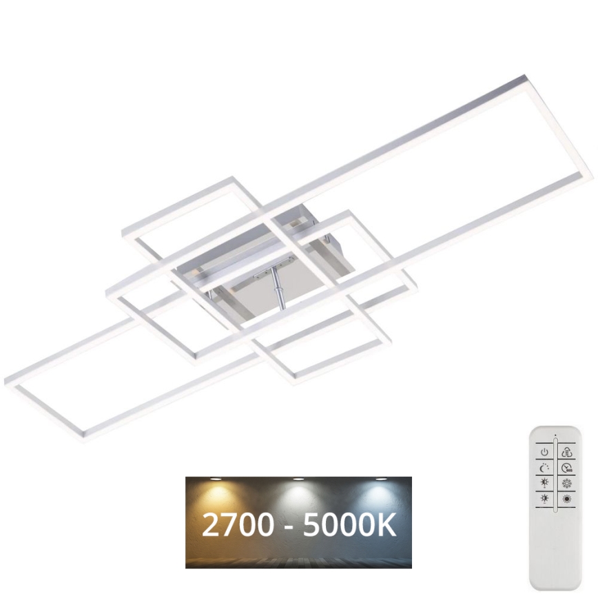 Brilo - Lampadario a plafone LED dimmerabile FRAME LED/51W/230V 2700-5000K cromo opaco + telecomando