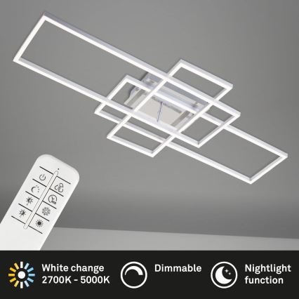 Brilo - Lampadario a plafone LED dimmerabile FRAME LED/51W/230V 2700-5000K cromo opaco + telecomando