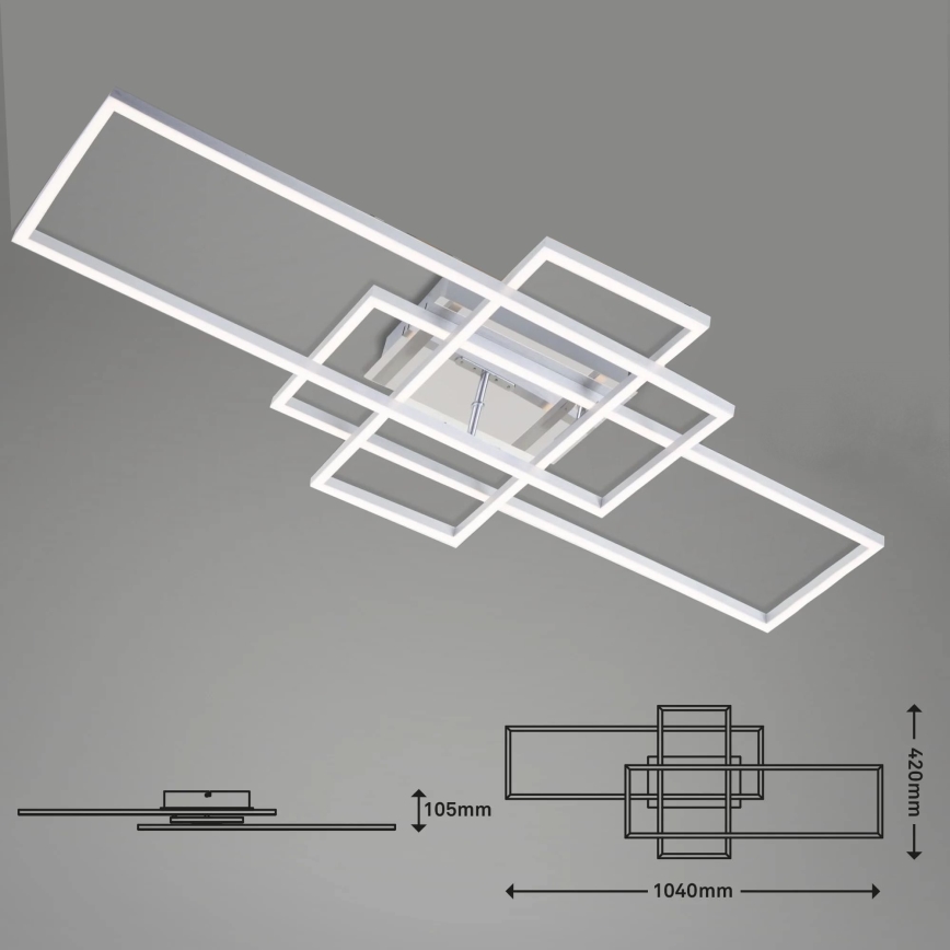 Brilo - Lampadario a plafone LED dimmerabile FRAME LED/51W/230V 2700-5000K cromo opaco + telecomando
