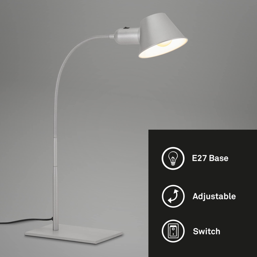 Brilo - Lampe de table 1xE27/10W/230V, finition chrome mat