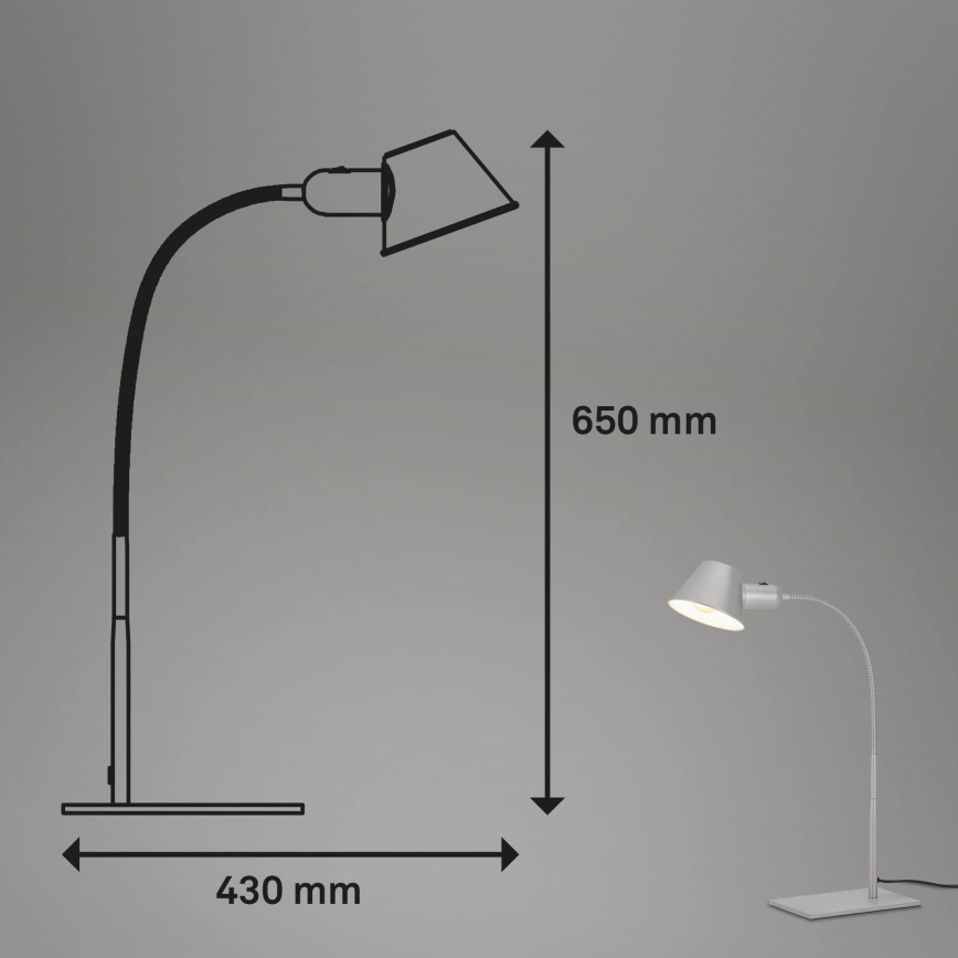 Brilo - Lampe de table 1xE27/10W/230V, finition chrome mat