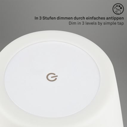 Brilo - Lampe de table d'extérieur à intensité variable et rechargeable LED/3W/5V IP44 blanc