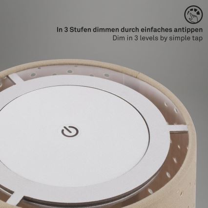 Brilo - Lampe de table d'extérieur à intensité variable et rechargeable LOLE LED/3W/5V IP44 argent/beige