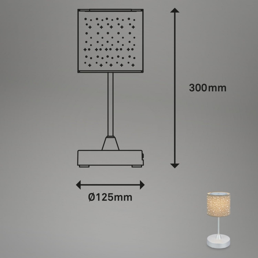 Brilo - Lampe de table d'extérieur à intensité variable et rechargeable LOLE LED/3W/5V IP44 argent/beige