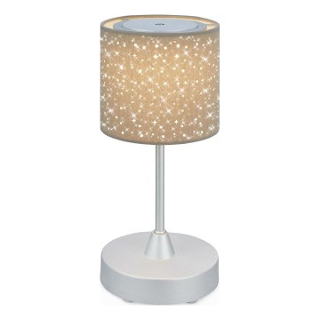 Brilo - Lampe de table d'extérieur à intensité variable et rechargeable LOLE LED/3W/5V IP44 argent/beige