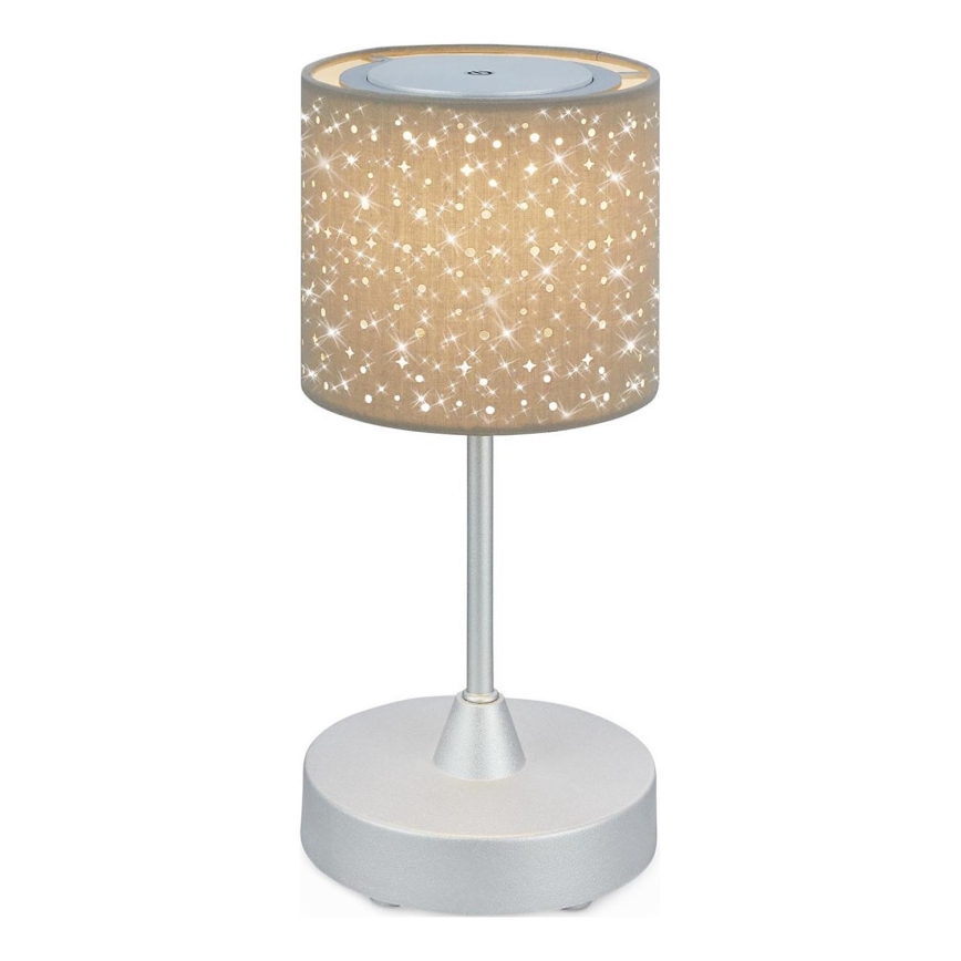 Brilo - Lampe de table d'extérieur à intensité variable et rechargeable LOLE LED/3W/5V IP44 argent/beige