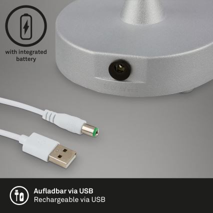 Brilo - Lampe de table d'extérieur rechargeable à LED dimmable OLANA LED/3W/5V IP44