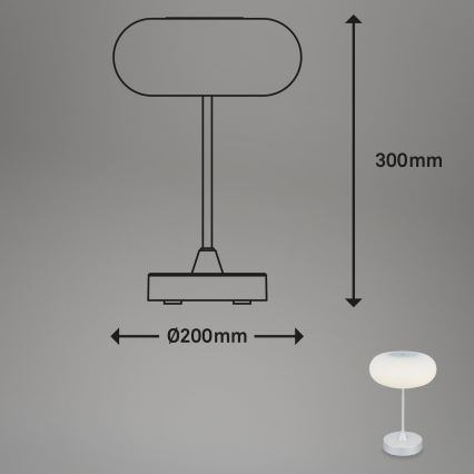Brilo - Lampe de table d'extérieur rechargeable à LED dimmable OLANA LED/3W/5V IP44