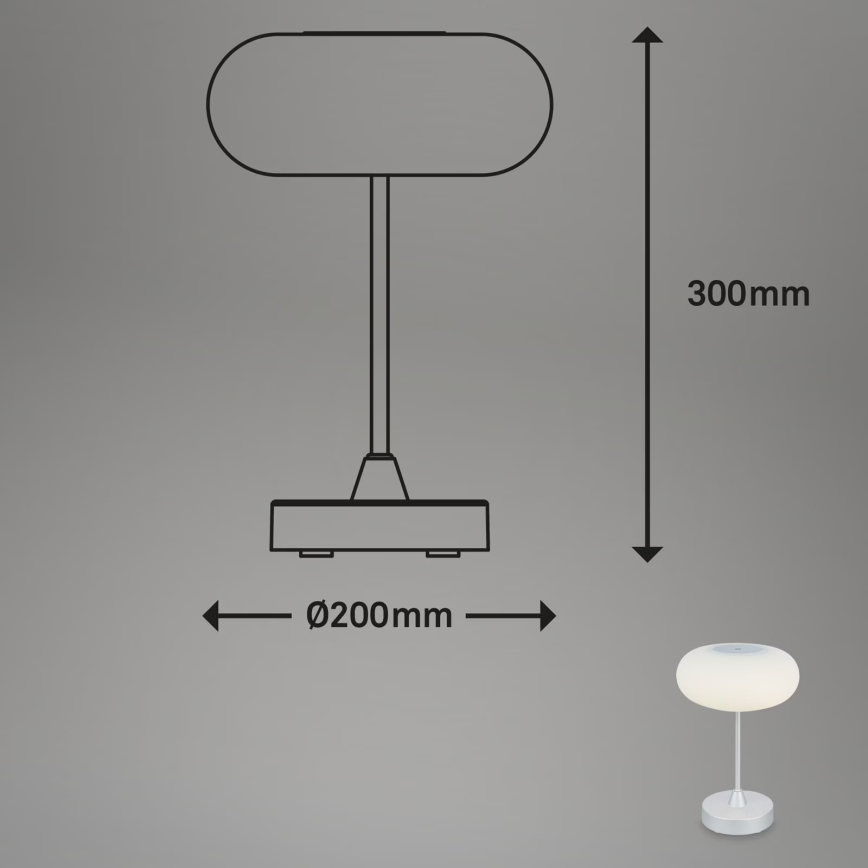 Brilo - Lampe de table d'extérieur rechargeable à LED dimmable OLANA LED/3W/5V IP44