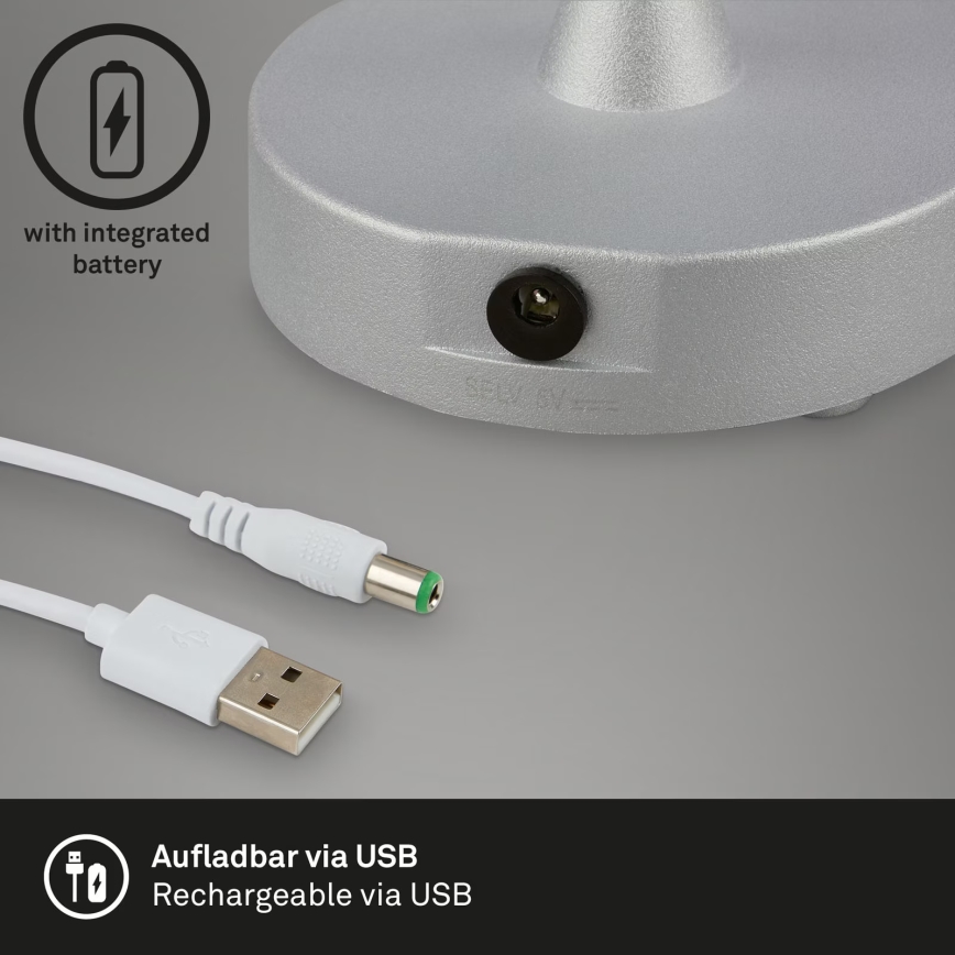 Brilo - Lampe de table d'extérieur rechargeable à LED dimmable OLANA LED/3W/5V 3300K IP44 2000 mAh