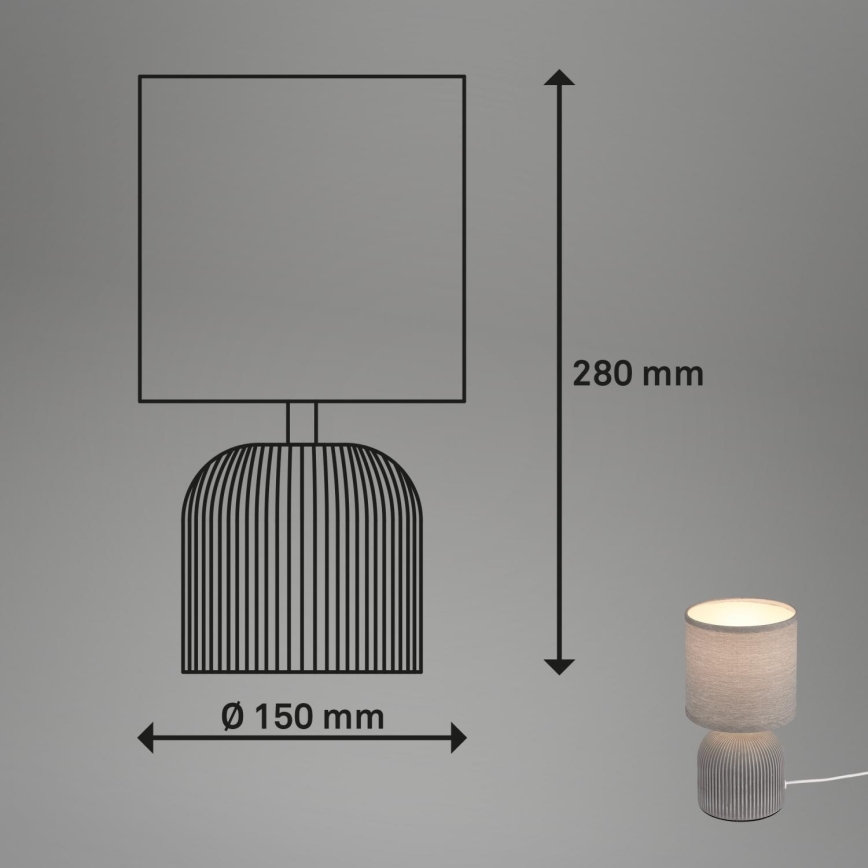 Brilo - Lampe de table INO 1xE14/10W/230V grise