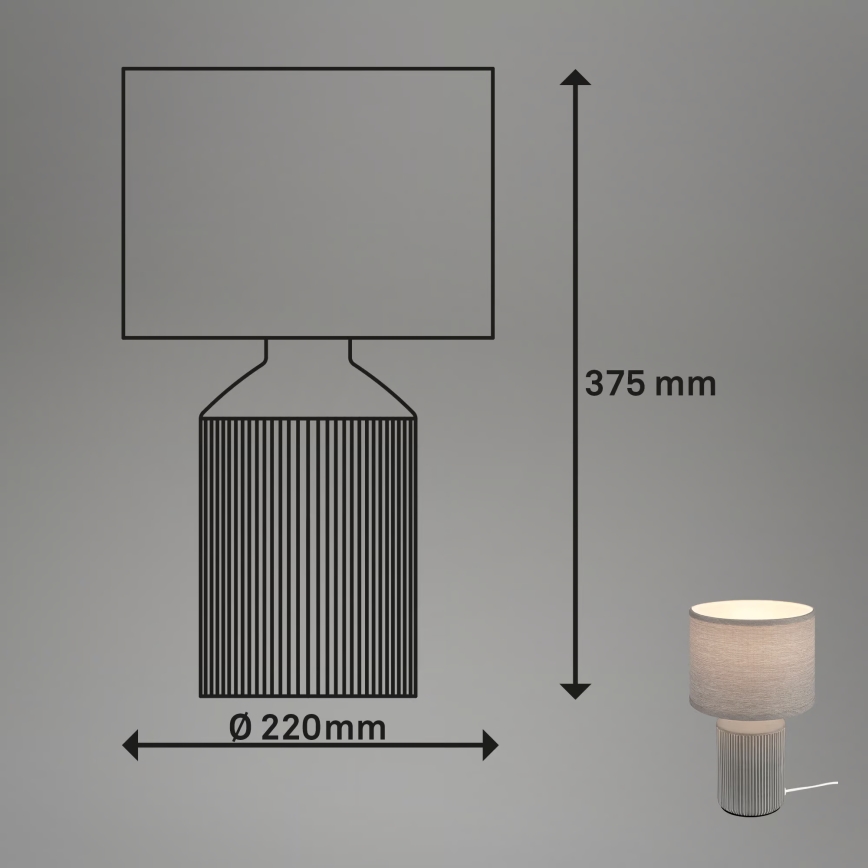 Brilo - Lampe de table INO 1xE14/10W/230V grise