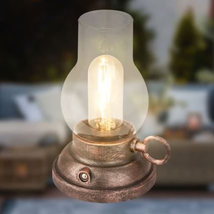 Brilo - Lampe de table LED d'extérieur rechargeable dimmable KANEA LED/1,5W/5V IP44 1200 mAh bronze