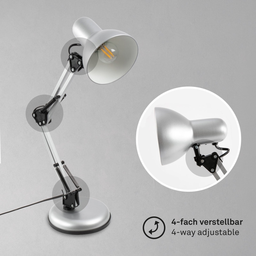 Brilo - Lampe de table PIXA 1xE14/25W/230V argentée