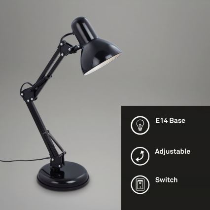 Brilo - Lampe de table PIXA 1xE14/25W/230V noire