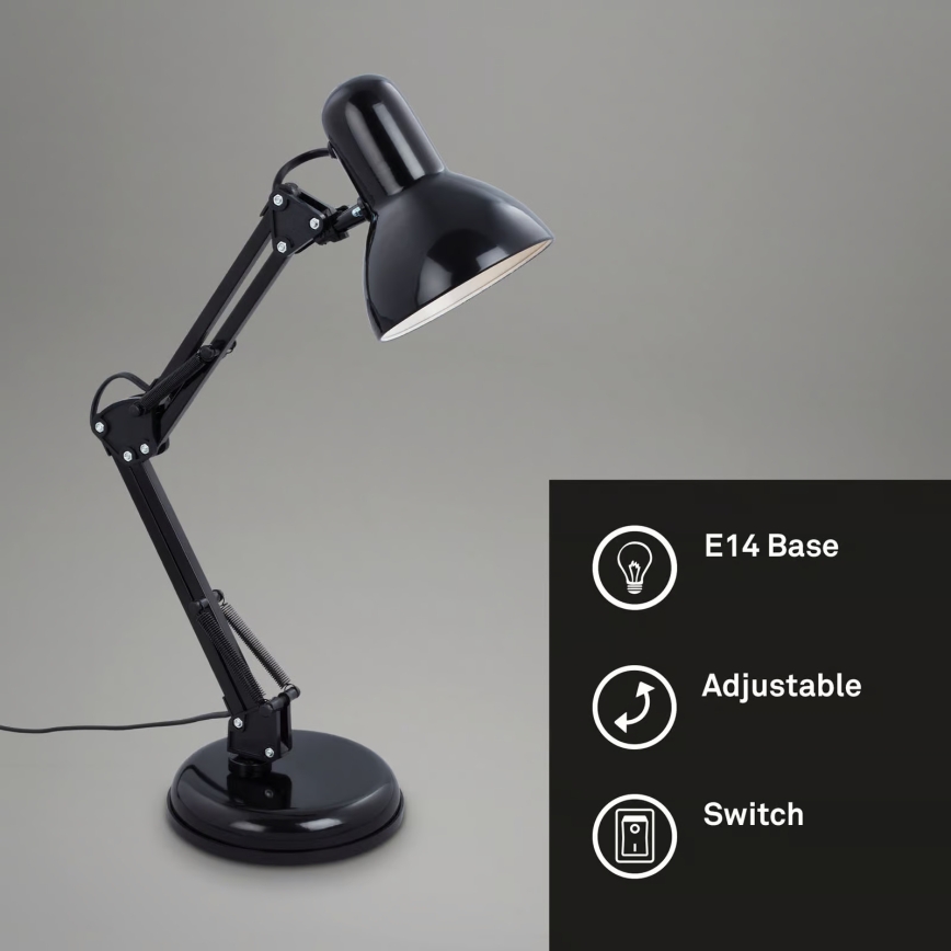 Brilo - Lampe de table PIXA 1xE14/25W/230V noire